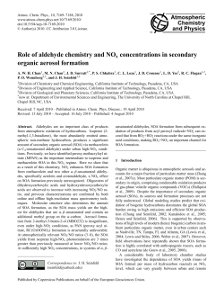 Role of aldehyde chemistry and NOx concentrations in secondary