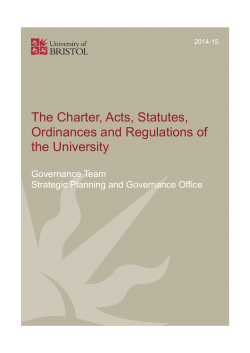 The Charter, Acts, Statutes, Ordinances and Regulations of the