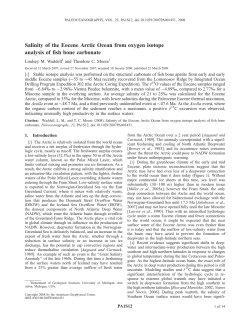 Salinity of the Eocene Arctic Ocean from oxygen isotope analysis of