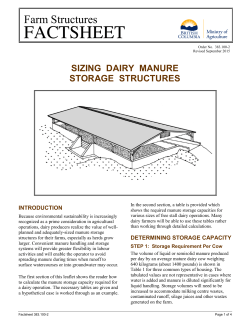 Sizing Dairy Manure Storage Facilities