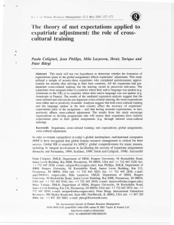 The theory of met expectations applied to expatriate