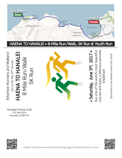 HAENA TO HANALEI 8 Mile Run/W alk 5K Run