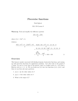 Piecewise functions