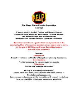 The River Chase Events Committee is dying!