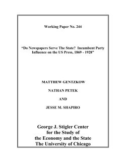 George J. Stigler Center for the Study of the Economy and the State