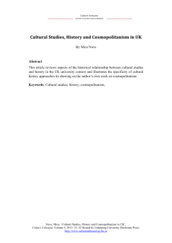 Cultural Studies, History and Cosmopolitanism in UK