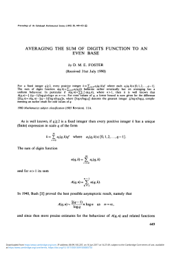 Averaging the sum of digits function to an even
