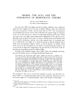 Skokie, the ACLU and the Endurance of Democratic Theory