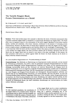 The Variable Reagent Blank: Protein Determination &auml;s a Model