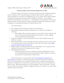 Policy Analysis of the American Health Care Act 2017
