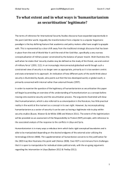 To what extent and in what ways is `humintarianism