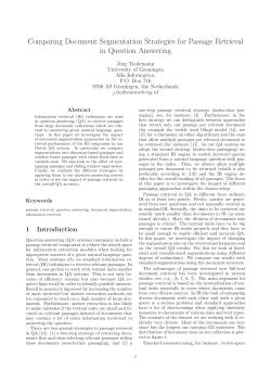 Comparing Document Segmentation Strategies for Passage
