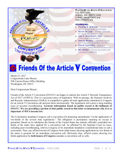 latest letter of support - Friends of the Article V Convention