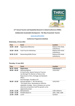 11th Annual Tourism and Hospitality Research in Ireland