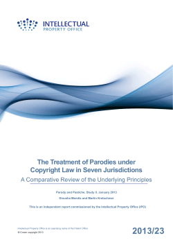 The Treatment of Parodies under Copyright Law in Seven Jurisdictions