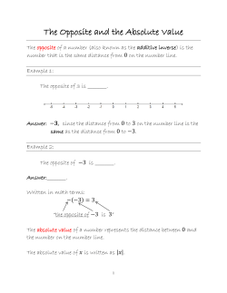 The Opposite and the Absolute Value