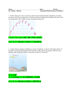 t = (Vf – Vi) / -g