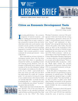 URBAN BRIEF Cities as Economic Development