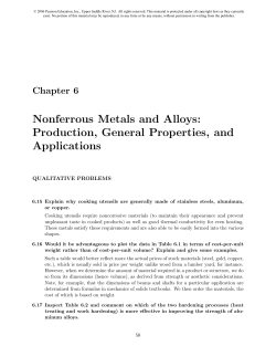 Nonferrous Metals and Alloys: Production, General - IIE