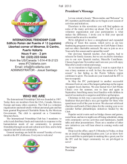 Fall 2013 - International Friendship Club