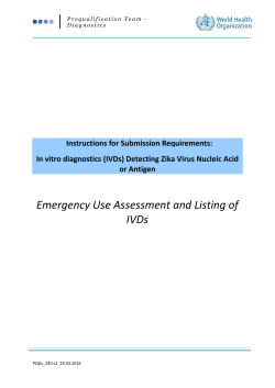 In vitro diagnostics (IVDs) Detecting Zika Virus Nucleic Acid or