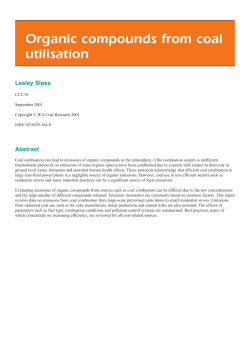 Organic compounds from coal utilisation