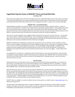 Caged Birds Sing the Praises of MAZURI&reg; Parrot and Small Bird Diets