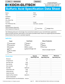 Sulfuric Acid Specification Data Sheet - Koch