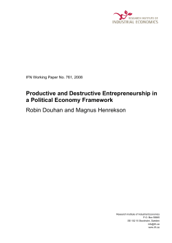 Productive and Destructive Entrepreneurship in a Political Economy