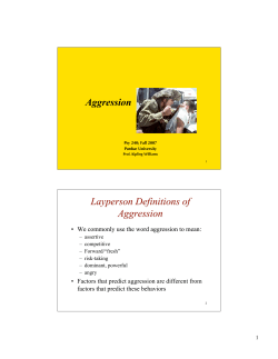 Layperson Definitions Of Aggression