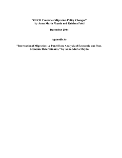 OECD Countries Migration Policy Changes