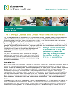 The Takings Clause and Local Public Health Agencies