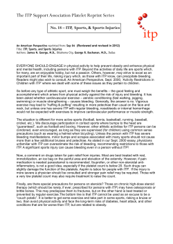 18. ITP, Sports, and Sports Injuries