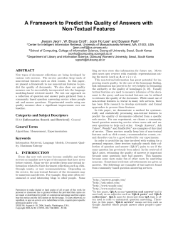 A Framework to Predict the Quality of Answers with Non