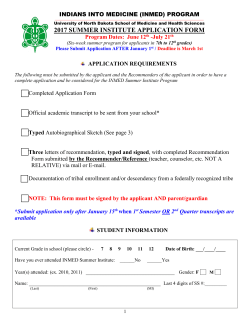 2017 Summer Institute Application and Recommendation Forms