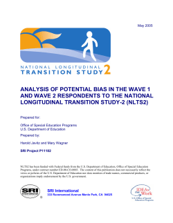 analysis of potential bias in the wave 1 and wave 2