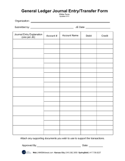 General Ledger Journal Entry/Transfer Form
