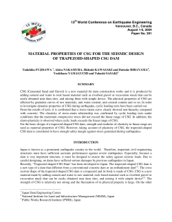 Material Properties of CSG for the Seismic Design of Trapezoid