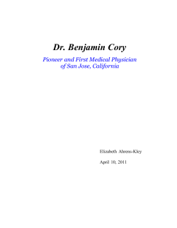 Dr. Benjamin Cory - California Pioneers of Santa Clara County