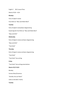 Parts of Speech review Free Write on