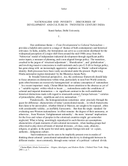 NATIONALISM AND POVERTY : DISCOURSES OF