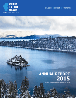 annual report - Keep Tahoe Blue