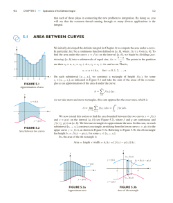 5.1 AREA BETWEEN CURVES