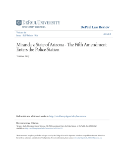 Miranda v. State of Arizona - The Fifth Amendment