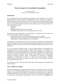 Three strategies for sustainable consumption