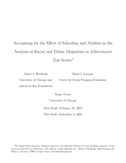 Accounting for the Effect of Schooling and Abilities in the Analysis of