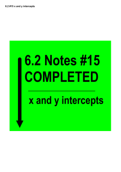 6.2 #15 x and y intercepts