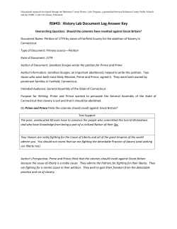 RS#43: History Lab Document Log Answer Key