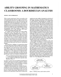 ability grouping in mathematics classrooms: a bourdieuian analysis