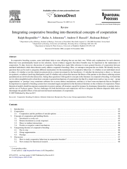 Integrating cooperative breeding into theoretical concepts of